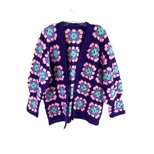 Colorful Floral Knit Women's Sweater